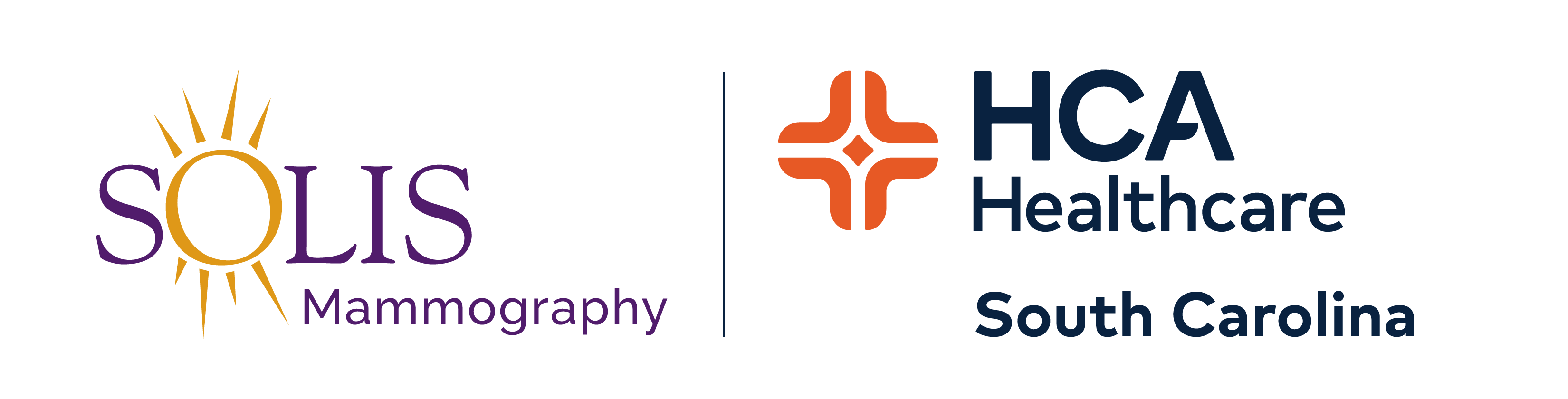 HCA Healthcare South Carolina Logo with Solis Mammography